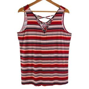 NWT MAURICES Striped V Neck Sleeveless Top Size X-Large